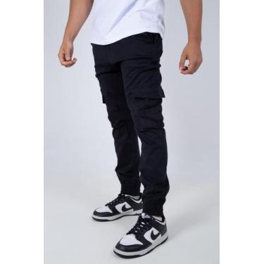 Imagem de Calça Cargo Jogger Masculina - Streetwear bolso ao lado e punho elasta