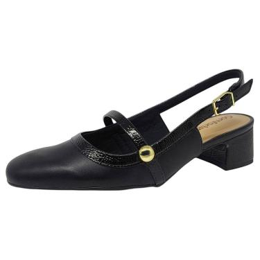 Imagem de Sapato Slingback Feminino Conforto Salto Baixo Comfortflex