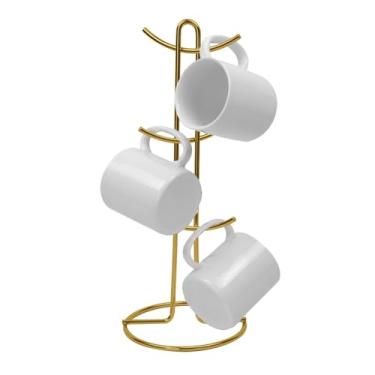 Imagem de Suporte Organizador 6 Canecas Porta Xícaras Café Bancada Cozinha Dourado - 1126DD Future