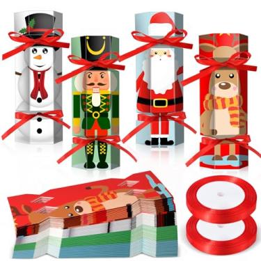 Imagem de Spakon 60 Pack Christmas Crackers No Snap Christmas Crackers DIY Party Table Favors Xmas Crackers Holiday Poppers Kit for Christmas Dinner Decoration Gift