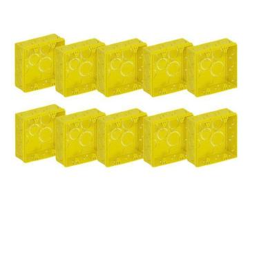 Imagem de Caixa De Luz Embutir 4X4 Parede Reforçada Amarela Tigre 30U