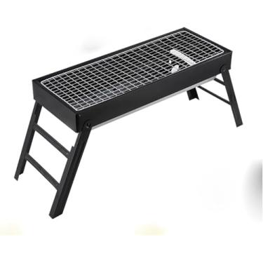 Imagem de Churrasqueira Para Casa Dobrável Ao Ar Livre Portátil Pequena Churrasqueira Rack Ferramenta De Acampamento Fogão De Churrasco, Black