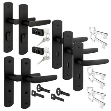 Imagem de Kit 2 Fechadura Completa Soprano Porta Madeira Entrada Externa + 3 Fechadura Interna Quarto + 2 Fechadura Chave Fixa Banheiro