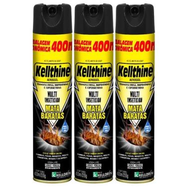 Imagem de Multi Inseticida Mata Baratas Mosquitos Insetos 400ml 3un - Kelldrin