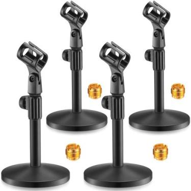 Imagem de Suporte de microfone de mesa Hoteam ajustável com clipe de microfone, 