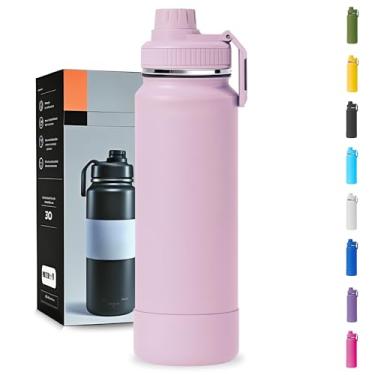 Imagem de Garrafa Térmica 1000ML - Duplamente Isolada a Vácuo, Aço Inox 304, Base Emborrachada Anti Derrapante, Mantém Bebidas Quentes por 12 Horas e Geladas por 24 Horas (Rosa Bebe Slin)