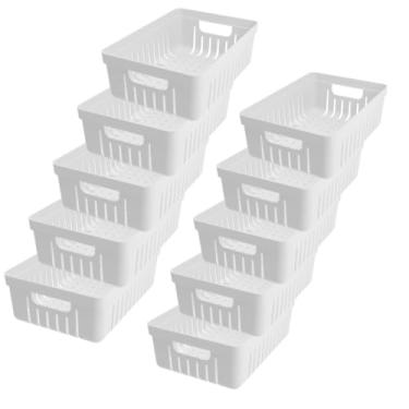 Imagem de Kit com 10 - Cestinhas Organizadoras (Branco)