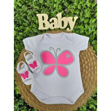 Imagem de Conjunto Sandália Com Body Desenho Bebe Menina Roupa Verão Estampado M
