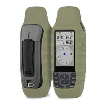 Imagem de Capa para Garmin GPSMAP 79S / 79SC, navegador GPS portátil ao ar livre, capa protetora de silicone macio, à prova de choque, poeira e antiarranhões, verde militar