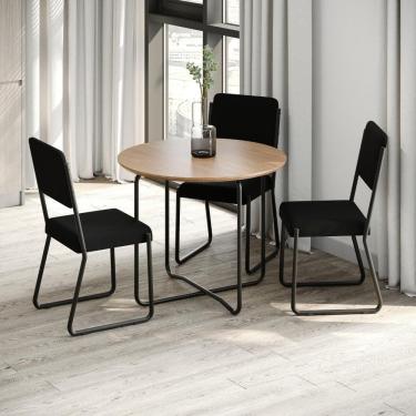 Imagem de Conjunto 6 Cadeiras De Jantar Next Preto Corriente Estrutura Preta