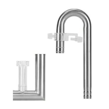 Imagem de ＡＷＨＡＯ Conjunto de saída de tubo Lily para aquário, skimmer de óleo de aço inoxidável, leve, fácil instalação, filtro para aquário, removedor de película de, 12 Saída Remover