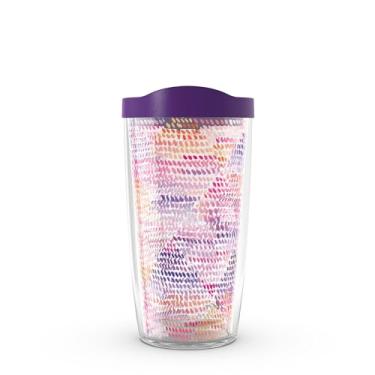 Imagem de Tervis Yao Cheng – Sunset Dots Made in USA Copo de viagem isolado com parede dupla mantém as bebidas frias e quentes, 473 ml, clássico