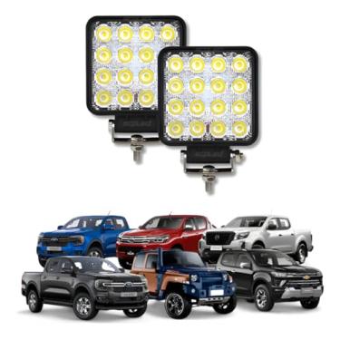 Imagem de Par Farol Milha Super Led 48w Quadrado Jeep Off Road 4x4