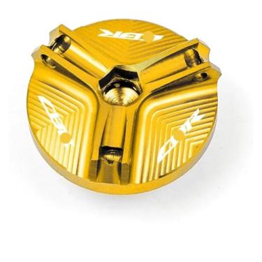 Imagem de Tampa de enchimento de óleo de motocicleta cilindro mestre tampa de reservatório de fluido de freio meia CBR1000RR compatível com CBR 1000RR 1000 RR 2005-2018 (1 plugue dourado)
