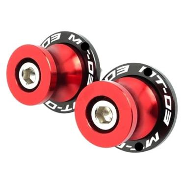 Imagem de BYYINGSUS Parafusos de suporte deslizantes de bobinas de braço oscilante de 6 mm acessórios de motocicleta compatíveis com Y&AMAHA MT03 MT09 MT10 MT 03 09 10 Mt03 Mt09 Mt10 (vermelho Mt03)
