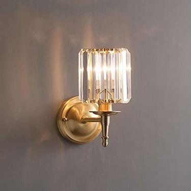 Imagem de Luminária de parede de latão, luminária de parede moderna, abajur de vidro, luminária de parede interna, abajur de cabeceira para sala de estar, quarto, restaurante, vestiário, escadas, deco