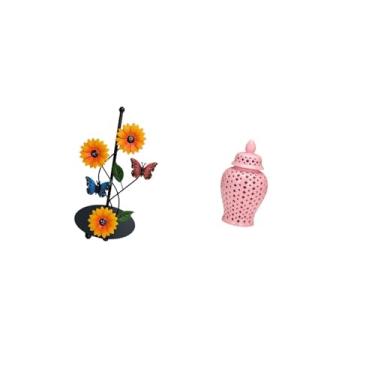 Imagem de Fenteer Suporte de Papel Toalha de Cerâmica, Vaso Antiderrapante, Suporte Vertical para Lenços de Papel, Jarra Decorativa de Porcelana, Tampa para Armazenamen