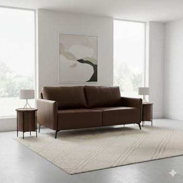 Imagem de Sofá de Couro Legítimo Porto Rico 200 Cm Marrom