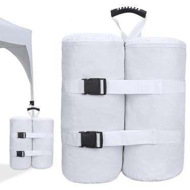 Imagem de Ikerall Pacote Com 4 Sacos De Peso Dossel Tamanho Grande (145 Kg) Para Barraca Pop-Up, Areia Pesos Pernas Resistentes 1680D Abrigo Solar Instantâneo Ao Ar Livre, Pátio/Dossel (Tamanho - Branco)