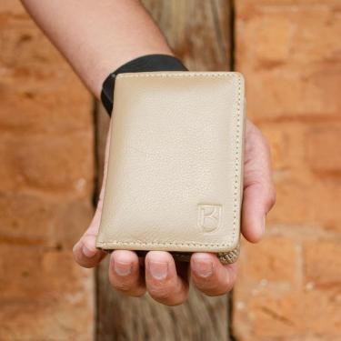 Imagem de Carteira Minimalista Couro RFID Antifurto Visor CNH Cartões-Feminino