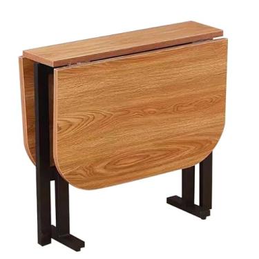 Imagem de Mesa de jantar dobrável, placa espessa, mesa de jantar com 6 rodas, mesa de cozinha móvel que economiza espaço, suporte de aço carbono, suporta facilmente 200 kg (cor: B, tamanho: 120 x 80 x 75 cm)