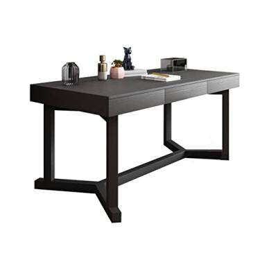 Imagem de Mesa de computador mesa de escritório em casa mesa de estudo para escritório em casa, escritório, mesa de escrita, estilo simples moderno com gaveta, mesa de jogos (B, 140 cm) (A 140 cm)