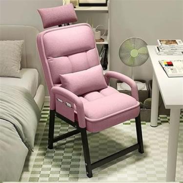 Imagem de espreguiçadeira, poltrona estofada de tecido para dormir, encosto de cabeça + almofada de cintura, bolso lateral e moldura de aço grossa