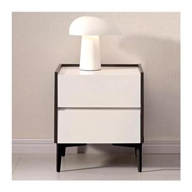 Imagem de Cômoda de cabeceira simples moderna mesa de cabeceira colorida grande capacidade gaveta dupla mesa de cabeceira para quarto armazenamento de móveis de cabeceira bancada com mesa de cabeceira