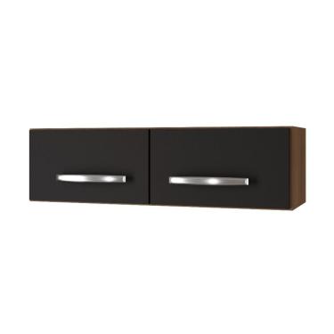 Imagem de Armário Aéreo Geladeira Mara 2 Portas Cor:savana Preto