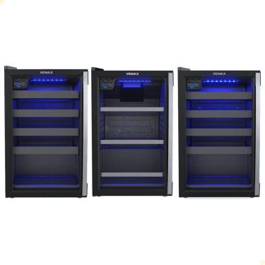 Imagem de Kit Cervejeira Blue Light + Adega Piubella Cave + Expositora Champanheira Venax Porta Invertida 127V