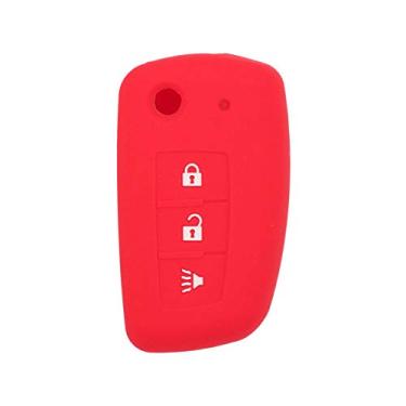 Imagem de SEGADEN Capa Protetora de Silicone Capa Suporte de Pele Jaqueta Compatível com NISSAN 3 Botões Flip Controle Remoto Chave CV4507SEGADEN vermelho CV4507RD