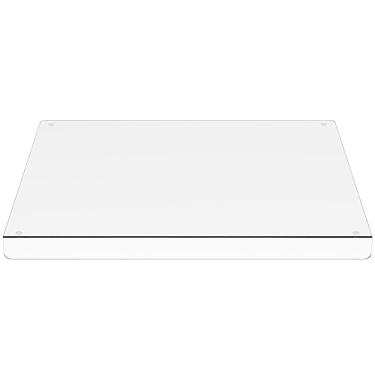 Imagem de AB1 Tábua de corte de acrílico com 4 almofadas de silicone transparente/preto com borda labial tábua de corte multiuso reutilizável tábua de cortar retangular placa protetora de bancada para balcão de cozinha