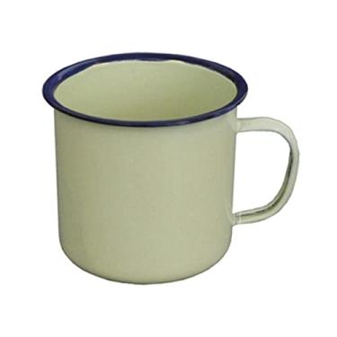 Imagem de WYUYIWH Copo de água estilo retrô caneca de água multiuso esmalte base antiderrapante caneca de bebida copo de leite para casa escritório copos presentes (cor: preto)