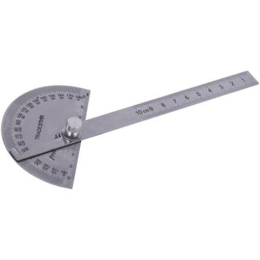 Imagem de Transferidor De ângulos 0º - 180º Graus Aço Inox Tradestar