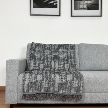 Imagem de Manta Jacquard Misto com Franja 1,40 x 1,60 Paris Preto - Home Fernand