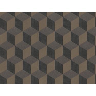 Imagem de Papel de Parede Inspire Geométrico 3D Preto e Marrom 220359