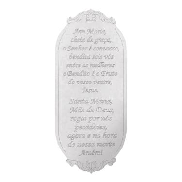 Imagem de Placa Decorativa Oracao Ave Maria Mdf 30x13 Cm Branco  - D'Rossi