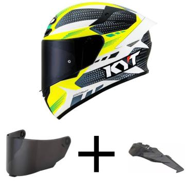 Imagem de Capacete KYT TT Course Gear Preto e Amarelo Mais Viseira Fumê e Spoiler Fumê-Masculino