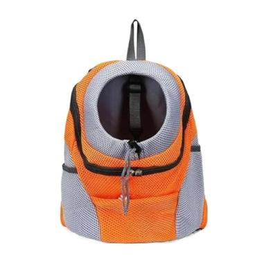 Imagem de Mochila de viagem pet dog bag saco de ombro duplo(LARANJA,M)