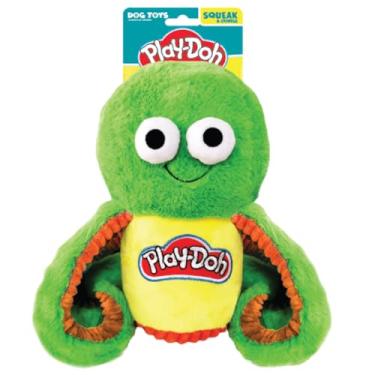 Imagem de Hasbro Brinquedos para cães de 25,4 cm Play-Doh Squeak and Crunch Polvo Lata - Verde