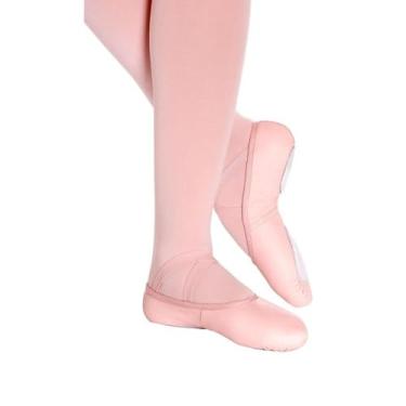 Imagem de Sapatilha Só Dança Meia Ponta Couro Tubolar Profissional F-3