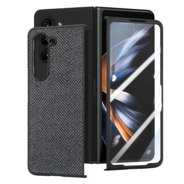 Imagem de Capa dobrável simples para Samsung Galaxy Z Fold 5 Fold4 Fold5 Fold 4 Zfold5 Tela de vidro temperado capas de filme, preto, para Samsung Z Fold 5