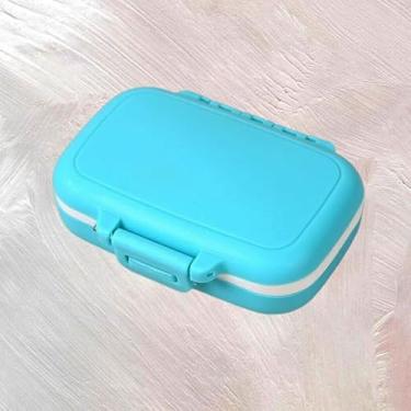 Imagem de Organizador de comprimidos pequeno à prova de umidade, caixa de comprimidos de viagem, 3 compartimentos, recipiente diário, mini caixa de remédios portátil para óleo de peixe, vitaminas, suporte de