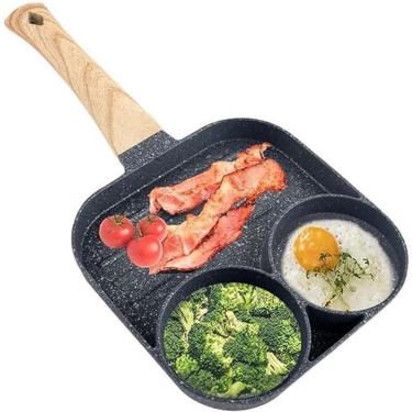 Imagem de Frigideira 3 Em 1 De Ferro Fundido 33cm C- Cabo De Madeira Ideal P- Ovos E Hambúrgueres