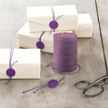 Imagem de Fio de algodão, fio roxo de 2 mm, cordão de algodão de 1,8 m para arte e artesanato faça você mesmo, embrulho de presente, jardinagem, macramê, carne e assar