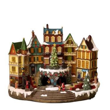 Imagem de Decoração de Natal de Luxo de Mesa – Enfeite Vila Natalina Nevada com Movimento, Luzes LED e Música Temática, Miniatura Natalina Premium para Mesa e Ambientes Festivos