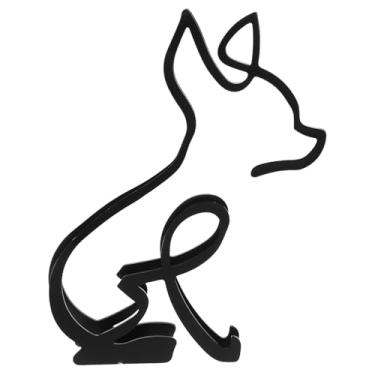 Imagem de Escultura de cachorro, arte de parede, enfeite de cachorro estilo vintage, para decoração de casa, decoração de mesa e amantes