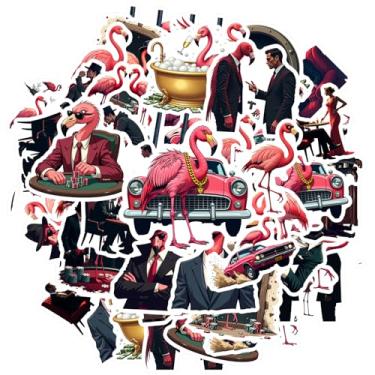 Imagem de 35 peças adesivos de papelaria flamingo gangster S adesivos brinquedo elegante material escolar para mala geladeira telefone bagagem laptop guitarra carro adesivo brinquedos guitarra diy bicicleta