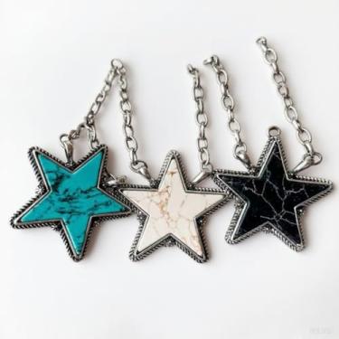 Imagem de Conjunto de colares ocidentais para mulheres, corrente de estrela turquesa, caubói, boho, tribal, do sudoeste, acessórios de joias ajustáveis, one size, Liga de aço, Sem Pedra Preciosa