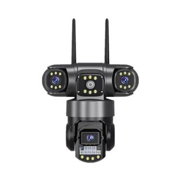Imagem de Câmera IP PTZ 6K HD Com Três Lentes, Sem Fio, 4G, Rastreamento Automát
